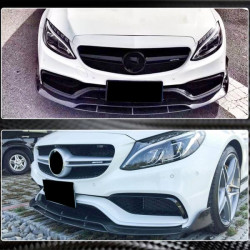 Купити Накладка на передній бампер Lip V4 (для SD C63 AMG 2015-2019, Карбон) для Mercedes C-сlass W205 рр