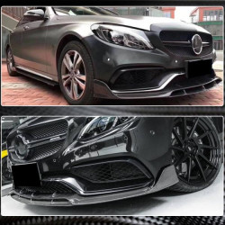 Купити Накладка на передній бампер Lip V4 (для SD C63 AMG 2015-2019, Карбон) для Mercedes C-сlass W205 рр