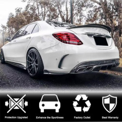 Купити Накладки на задній бампер Flap (для SD C43/C63 AMG 2015-2019, Карбон) для Mercedes C-сlass W205 рр