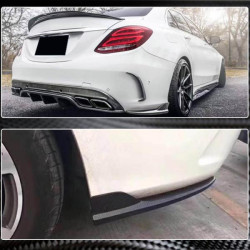 Купити Накладки на задній бампер Flap (для SD C43/C63 AMG 2015-2019, Карбон) для Mercedes C-сlass W205 рр