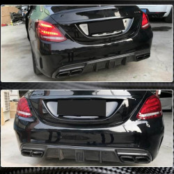 Купити Дифузор заднього бампера V3 (для SD C43/C63 AMG 2015-2019, Карбон) для Mercedes C-сlass W205 рр