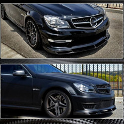 Купити Накладка на передній бампер Lip V1 (для AMG 2012-2014, Карбон) для Mercedes C-class W204 рр