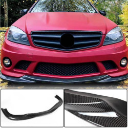 Купити Накладка на передній бампер Lip V3 (для AMG 2008-2011, Карбон) для Mercedes C-class W204 рр