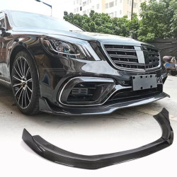 Купити Накладка на передній бампер Lip (для S63/S65 AMG 2018-2022, Карбон) для Mercedes S-сlass W222