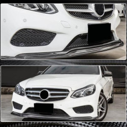 Купить Накладка на передний бампер Lip V1 (для AMG-Line 2013-2016, Карбон) для Mercedes E-сlass W212