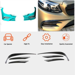 Купити Накладки на передній бампер V1 (для E43 AMG 2016-2019, Карбон) для Mercedes E-сlass W213 рр