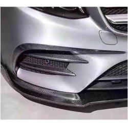 Купити Накладки на передній бампер V2 (для E43 AMG 2016-2019, Карбон) для Mercedes E-сlass W213 рр
