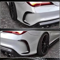 Купить Накладки на задний бампер V1 (для AMG-Line/CLA45 AMG SD, Карбон) для Mercedes CLA C117 2013-2019 гг