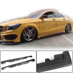 Купить Боковые пороги V1 (для HB, Карбон) для Mercedes CLA C117 2013-2019 гг