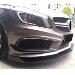 Купить Накладка на передний бампер Lip V1 (для AMG-Line/A45 AMG HB 2013-2015, Карбон) для Mercedes A-сlass W176