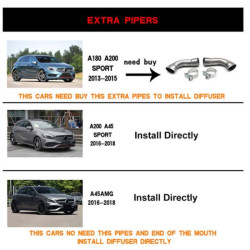 Купить Диффузер заднего бампера V1 (для AMG-Line/A45 AMG HB) для Mercedes A-сlass W176 2012-2018 гг