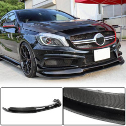 Купить Накладка на передний бампер Lip V2 (для AMG-Line/A45 AMG HB 2013-2015, Карбон) для Mercedes A-сlass W176
