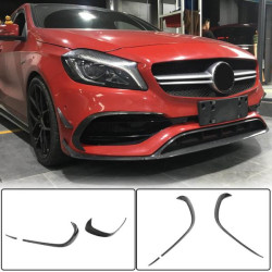 Купить Накладка на передний бампер Lip (для AMG-Line/A45 AMG HB 2016-2018, Карбон) для Mercedes A-сlass W176
