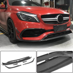 Купить Накладка на передний бампер Lip (для AMG-Line/A45 AMG HB 2016-2018, Карбон) для Mercedes A-сlass W176