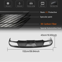 Купить Диффузор заднего бампера V1 (для AMG-Line 2017-2019, Карбон) для Mercedes E-class coupe C238