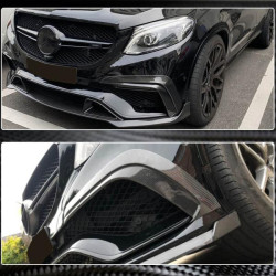 Купить Накладки на передний бампер (для GLE63 AMG, Карбон) для Mercedes GLE coupe C292 2015-2019 гг