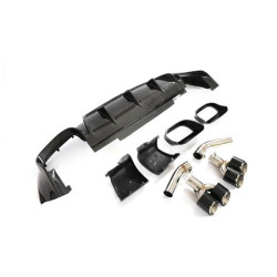 Купить Диффузор заднего бампера (для GLE63 AMG 2019-2023, Карбон) для Mercedes GLE W167