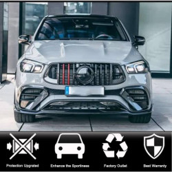 Купить Накладка на передний бампер Lip (для GLE53/AMG-Line 2020-2023, Карбон) для Mercedes GLE W167