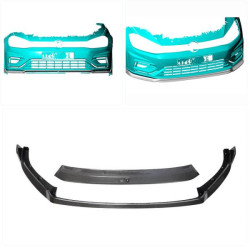 Купить Накладка на передний бампер Lip V2 (для R/R-Line 2017-2020, Карбон) для Volkswagen Golf 7/E-Golf