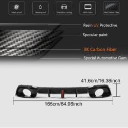 Купить Диффузор заднего бампера (для GTI HB, Сухой карбон) для Volkswagen Golf 8