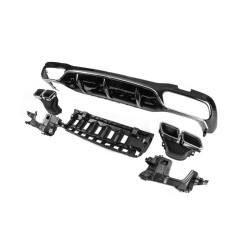 Купить Задний диффузор с насадками Silver (для AMG/AMG-Line, Дизайн E63 2016-2020) для Mercedes E-сlass W213