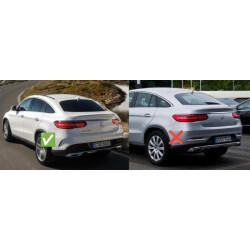 Купить Задний диффузор с насадками Silver (дизайн GLE63) для Mercedes GLE coupe C292 2015-2019 гг