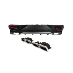 Купить Задний диффузор с насадками Silver (дизайн GLE63) для Mercedes GLE coupe C292 2015-2019 гг