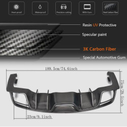 Купить Диффузор заднего бампера V1 (2015-2017, Карбон) для Ford Mustang