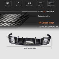 Купить Диффузор заднего бампера V2 (2015-2017, Карбон) для Ford Mustang