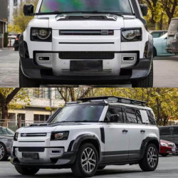 Купить Накладка на передний бампер Lip (Карбон) для Land Rover Defender 2019- рр