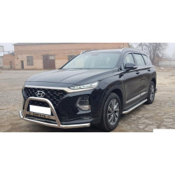 Купить Кенгурятник усатый WT006 (нерж) для Hyundai Santa Fe 4 2018-2023 гг