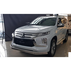 Купить Передняя защита F3-60 (2020-2025, нерж) для Mitsubishi Pajero Sport 2015- гг