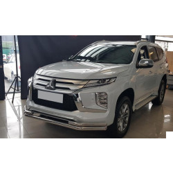 Купить Передняя защита F3-60 (2020-2025, нерж) для Mitsubishi Pajero Sport 2015- гг