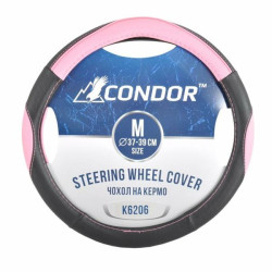 Купить Чехол на руль Condor M 37-39см, черный с розовым