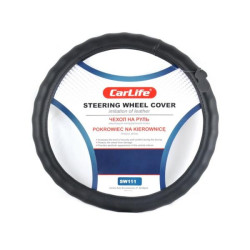 Купити Чохол на кермо Carlife 39-41 см зі штучної шкіри, чорний SW111L