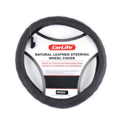 Купить Чехол на руль CarLife 39-41 см кожаный черный SW225L