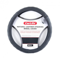 Купить Чехол на руль Carlife 39-41 см кожаный, черный SW233L