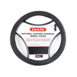 Купити Чохол на кермо Carlife 41-43 см шкіряний, чорний SW227XL
