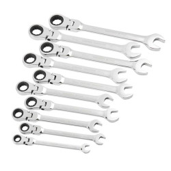 Купить Набор ключей Winso PRO комбинированные с трещоткой и карданом CR-V 10шт (8-10-12-13-14-15-16-17-19мм)