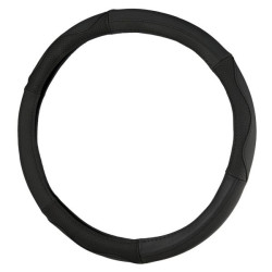 Купить Чехол на руль Carlife 37-39см, кожа, черный SW243M