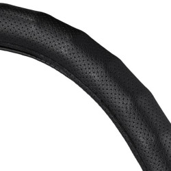 Купити Чохол на кермо Carlife 37-39см, екошкіра, чорний, один шов, перфорований SW143M