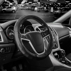 Купити Чохол на кермо Carlife 37-39см, екошкіра, чорний, один шов, перфорований SW143M