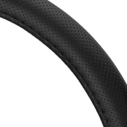 Купить Чехол на руль Carlife 39 - 41см, экокожа, черный, один шов, перфорированный SW141L