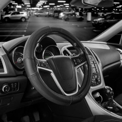 Купить Чехол на руль Carlife 39-41см, кожа, черный SW244L