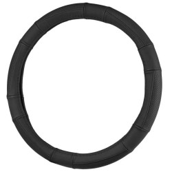 Купить Чехол на руль Carlife 37-39см, кожа, черный SW241M