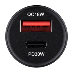 Купити Автомобільний зарядний пристрій Brevia ePower DualCharge 30W 1xUSB-C+1xUSB-A чорний