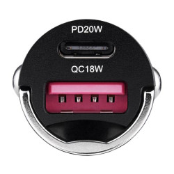 Купити Автомобільний зарядний пристрій Brevia ePower NanoMetal 38W 1xUSB-C+1xUSB-A чорний