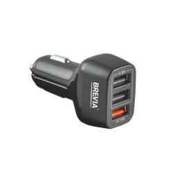 Купити Автомобільний зарядний пристрій Brevia ePower TriDrive 42W 3xUSB-A чорний