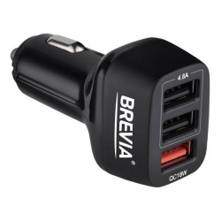 Купити Автомобільний зарядний пристрій Brevia ePower TriDrive 42W 3xUSB-A чорний