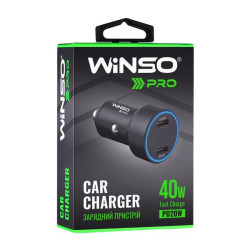 Купить Автомобильное зарядное устройство Winso PRO 40W 2xUSB-C LED Ring Metal
